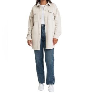 LAZYPANTS Shacket in bone
